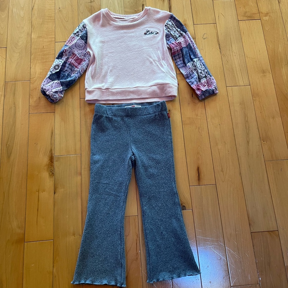 Toddler Girls Levi's Pink Patchwork Outfit